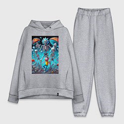 Женский костюм оверсайз Skeleton Rick and Morty - ai art fantasy, цвет: меланж