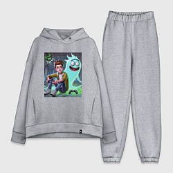 Женский костюм оверсайз Морти и призрак Рика Санчеса - нейроарт фантазия, цвет: меланж