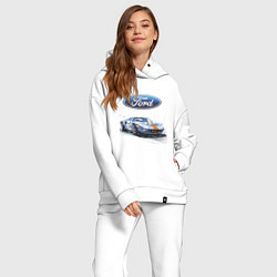 Женский костюм оверсайз Ford motorsport - sketch, цвет: белый — фото 2
