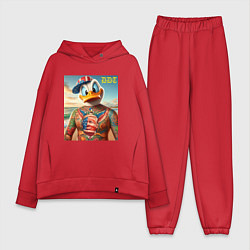 Женский костюм оверсайз Donald Duck Trump - meme, цвет: красный