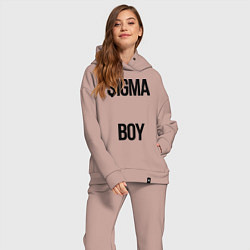 Женский костюм оверсайз Сигма, цвет: пыльно-розовый — фото 2