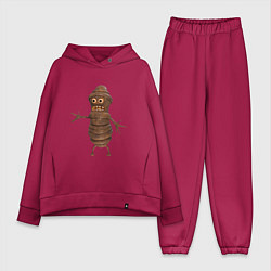Женский костюм оверсайз Сartoon worm character brown, цвет: маджента