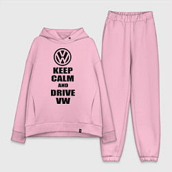 Женский костюм оверсайз Keep Calm & Drive VW, цвет: светло-розовый