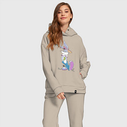 Женский костюм оверсайз Bugs Bunny in the sneakers, цвет: миндальный — фото 2