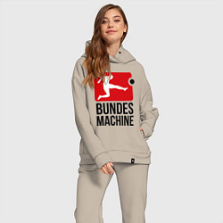 Женский костюм оверсайз Bundes machine football, цвет: миндальный — фото 2