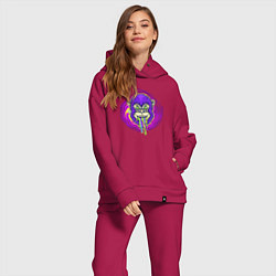 Женский костюм оверсайз Purple monkey, цвет: маджента — фото 2