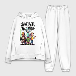 Женский костюм оверсайз Yoda and Chewbacca are friends of Rick and Morty -, цвет: белый