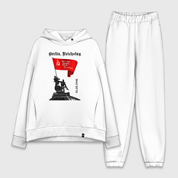 Женский костюм оверсайз Знамя победы на рейхстаге, цвет: белый