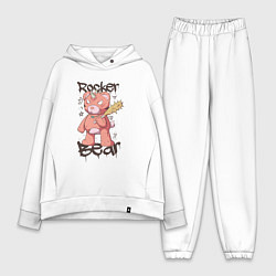 Женский костюм оверсайз Медведь рокер, цвет: белый