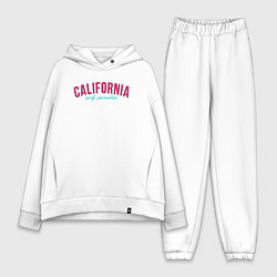 Женский костюм оверсайз California surf paradise, цвет: белый