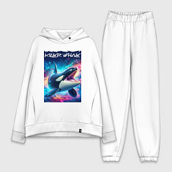 Женский костюм оверсайз Space killer whale - ai art fantasy, цвет: белый