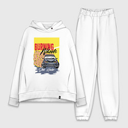 Женский костюм оверсайз Burning wheels, цвет: белый