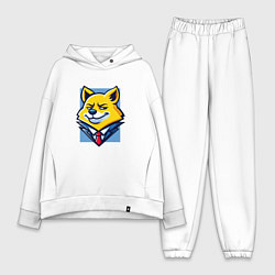 Женский костюм оверсайз Ехидный лис, цвет: белый