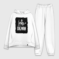 Женский костюм оверсайз Нефтяник с буровой установкой, цвет: белый