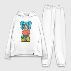 Женский костюм оверсайз Билли Айлиш мультяшка, цвет: белый