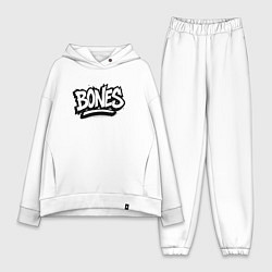Женский костюм оверсайз Bones белый логотип, цвет: белый