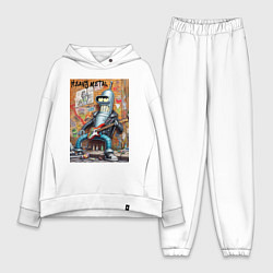 Женский костюм оверсайз Гитарист Бендер - тяжёлый рок, цвет: белый