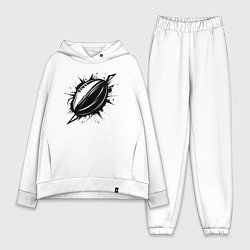 Женский костюм оверсайз Мяч для геби черной краской