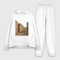 Женский костюм оверсайз Минималистичный городской пейзаж в стиле комикса