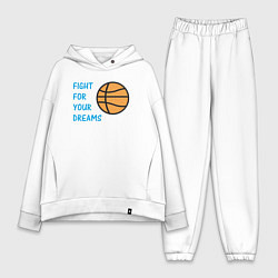 Женский костюм оверсайз Борись за свои мечты, цвет: белый