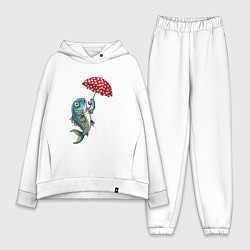 Женский костюм оверсайз Карп на зонтике