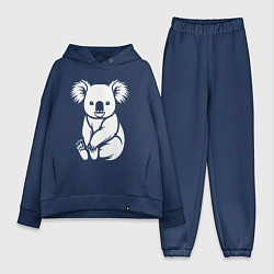 Женский костюм оверсайз Коала в стиле минимализм, цвет: тёмно-синий