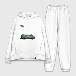 Женский костюм оверсайз Летающий грузовик Bread ретрофутуризм, цвет: белый