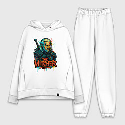 Женский костюм оверсайз Ведьмак граффити, цвет: белый