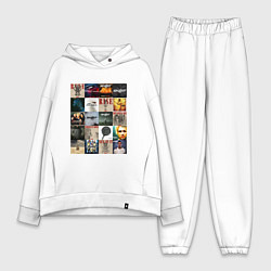 Женский костюм оверсайз Skillet - обложки, цвет: белый