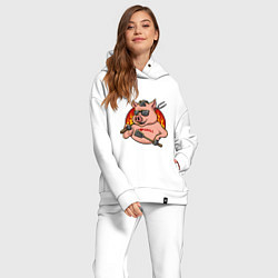 Женский костюм оверсайз Люблю жарить, цвет: белый — фото 2