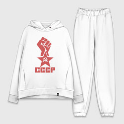 Женский костюм оверсайз Сила СССР, цвет: белый