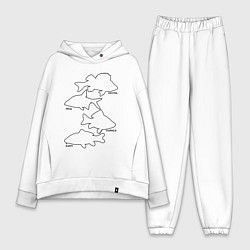 Женский костюм оверсайз Контуры рыб