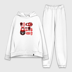 Женский костюм оверсайз Матрёшки расписные