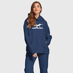 Женский костюм оверсайз Искать баланс, цвет: тёмно-синий — фото 2