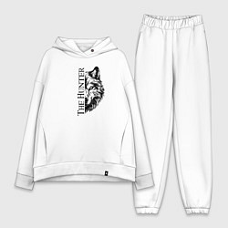 Женский костюм оверсайз Волк охотник, цвет: белый