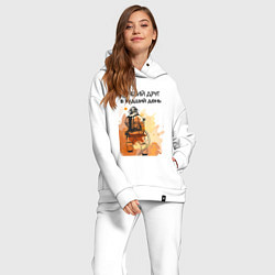 Женский костюм оверсайз Лучший друг пожарный, цвет: белый — фото 2