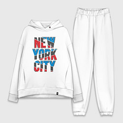 Женский костюм оверсайз New York city, цвет: белый
