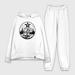 Женский костюм оверсайз Советский путешественник, цвет: белый