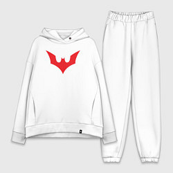 Женский костюм оверсайз Red Batman logo, цвет: белый