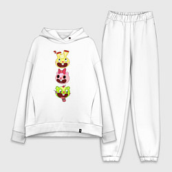 Женский костюм оверсайз Happy Three Friends heads, цвет: белый