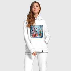 Женский костюм оверсайз Дед Морозио и Принцесса Снегурочка: вперёд за пода, цвет: белый — фото 2