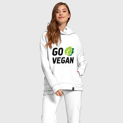 Женский костюм оверсайз Go vegan, цвет: белый — фото 2