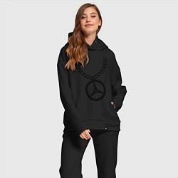 Женский костюм оверсайз Мерседес медальон, цвет: черный — фото 2