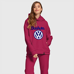 Женский костюм оверсайз Volkswagen Das Auto, цвет: маджента — фото 2