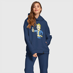 Женский костюм оверсайз Fallout vault boy, цвет: тёмно-синий — фото 2