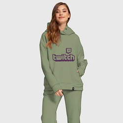 Женский костюм оверсайз Twitch Logo, цвет: авокадо — фото 2