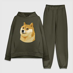 Женский костюм оверсайз Doge, цвет: хаки