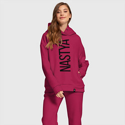 Женский костюм оверсайз Настя, цвет: маджента — фото 2