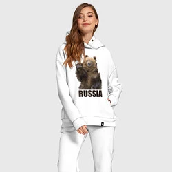 Женский костюм оверсайз Russia: Poly Bear, цвет: белый — фото 2