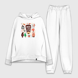 Женский костюм оверсайз Moscow Pack, цвет: белый